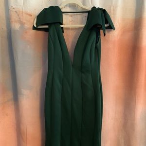 ASOS dark green midi dress